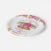 ホットピンクバーンファームファームファーミヤードアニマルズ誕生日 ペーパープレート (アングル)