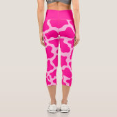 ホットピンクパステル牛プリント カプリレギンス (裏面)