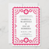 ホットピンクパペルピカドインスパイア結婚式招待状 招待状 (正面)