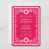 ホットピンクパペルピカドインスパイア結婚式招待状 招待状 (正面)