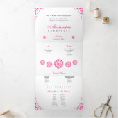 ホットピンクパペルピカドミカンスアニョス 三つ折り招待状 (内部)