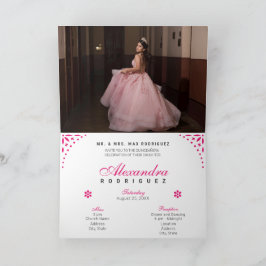 ホットピンクパペルピカドミカンスアニョス 招待状