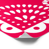 ホットピンクパペル結婚ピカドの歓迎サイン ポスター (角)