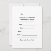 ホットピンクパリエッフェルタワーベイビーシャワーパーティー 招待状 (裏面)