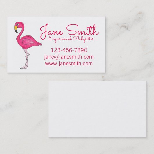 ホットピンクパーソナライズされたのフラミンゴかわいい熱帯鳥 名刺 (正面/裏面)