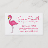 ホットピンクパーソナライズされたのフラミンゴかわいい熱帯鳥 名刺 (正面)