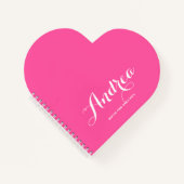 ホットピンクパーソナライズされたの書道台本 ノートブック (正面)