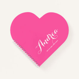 ホットピンクパーソナライズされたの書道台本 ノートブック