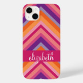 ホットピンクパープルオレンジシェブロンパターン Case-Mate iPhoneケース (裏面)