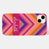 ホットピンクパープルオレンジシェブロンパターン Case-Mate iPhoneケース (裏面 (横))