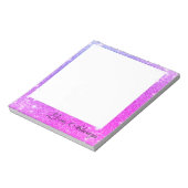 ホットピンクパープルグリッタースパークルフェイクテクスチャ ノートパッド (回転)