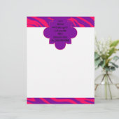 ホットピンクパープルゼブラプリント用文房具 レターヘッド (スタンド正面)