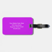 ホットピンクパープルバラクローズアップ写真名前をカスタムする ラゲッジタグ (裏面横)