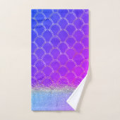 ホットピンクパープルマーメイドの輝きらきら光るき バスタオルセット (ハンドタオル)