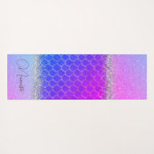 ホットピンクパープルマーメイドの輝はかりで測ききらきら光る ヨガマット (裏面(横))