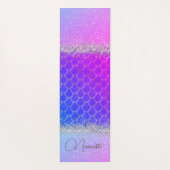 ホットピンクパープルマーメイドの輝はかりで測ききらきら光る ヨガマット (裏面)