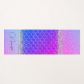 ホットピンクパープルマーメイドの輝はかりで測ききらきら光る ヨガマット (正面(横))