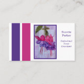 ホットピンクパープル明るい赤紫色フラワーイベントプランナー 名刺 (正面)