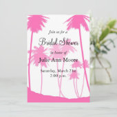 ホットピンクパームツリーズトロピカルブライダルシャワー 招待状 (スタンド正面)