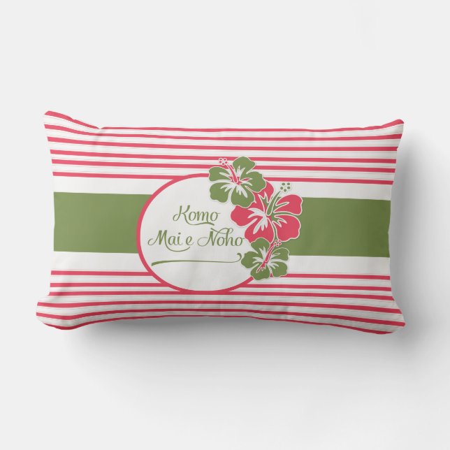 ホットピンクヒス来カスハワイアンイン、座る、残り ランバークッション (正面)