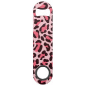 ホットピンクヒョウ印刷スピードボトルオープナー スピード栓抜き (正面)