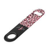 ホットピンクヒョウ印刷スピードボトルオープナー スピード栓抜き (正面アングル)