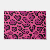 ホットピンクヒョウ印刷 ドアマット (正面)