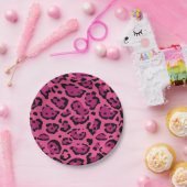 ホットピンクヒョウ印刷 ペーパープレート (パーティー)