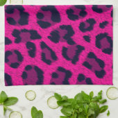 ホットピンクヒョウ柄キッチンタオル キッチンタオル (折り畳み)