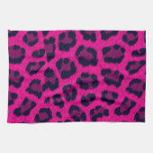 ホットピンクヒョウ柄キッチンタオル キッチンタオル (横)