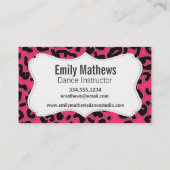 ホットピンクヒョウ柄；バレエダンサー 名刺 (裏面)