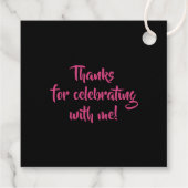 ホットピンクヒョウ16誕生日 パーソナライズされた フェイバータグ (裏面)