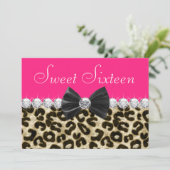ホットピンクヒョウSweet sixteenパーティー 招待状 (スタンド正面)