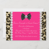 ホットピンクヒョウSweet sixteenパーティー 招待状 (裏面)