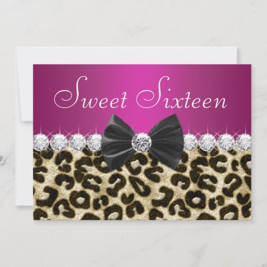 ホットピンクヒョウSweet sixteen 招待状 (正面)