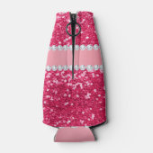 ホットピンクビッグフェイクグリッターとダイヤモンド ボトルクーラー (裏面)