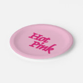 ホットピンクピンク紙プレート ペーパープレート (アングル)