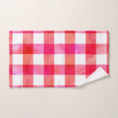 ホットピンクピーチウォーターカラープレイド バスタオルセット (ハンドタオル)