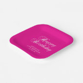 ホットピンクファンシーの書道40歳の誕生日 ペーパープレート (傾斜あり)