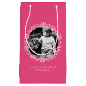 ホットピンクファンシー渦巻きフォトフレーム スモールペーパーバッグ (正面)