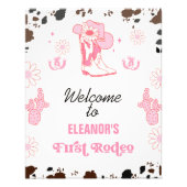 ホットピンクファーストRodeo 1stバースデーウェルカムサイン フォトプリント (正面)