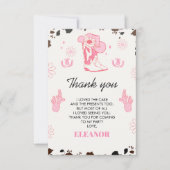 ホットピンクファーストRodeo 1st誕生日サンキューカード サンキューカード (正面)