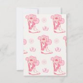 ホットピンクファーストRodeo 1st誕生日サンキューカード サンキューカード (裏面)