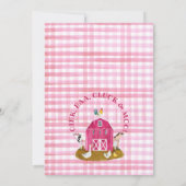 ホットピンクファームシーンリーフ誕生日招待状 招待状 (裏面)