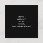 ホットピンクフェイクの金ゴールドパイナップルモノグラム スクエア名刺 (裏面)