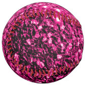 ホットピンクフェイクグリッターの輝ききらきら光る ソフトボール (正面左)