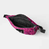 ホットピンクフェイクグリッタースパークルスモノグラム ファニーパック (見開き)