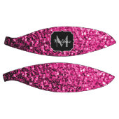 ホットピンクフェイクグリッタースパークルモノグラム名 バスケットボール (パネル)