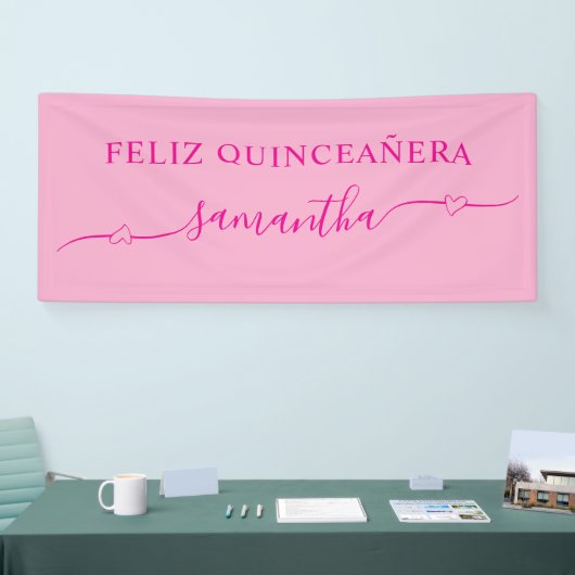 ホットピンクフェリズキンセアニラハートスワッシュ名 横断幕 (トレードショー)