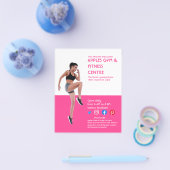 ホットピンクフォトジムパーソナルトレーナーフィットネスフライヤー チラシ (シングル)